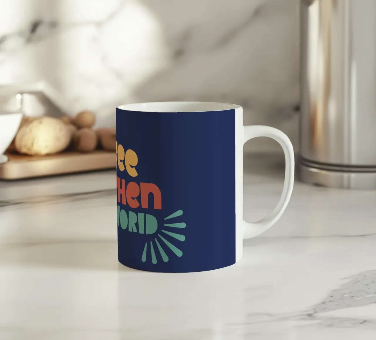 Il caffè e poi il mondo tazza in ceramica da Gunawan Rb