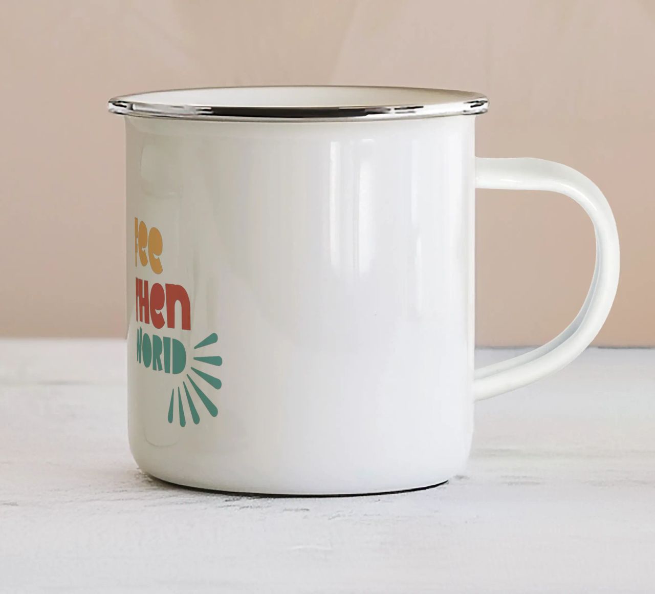 Il caffè e poi il mondo tazza in smalto da Gunawan Rb