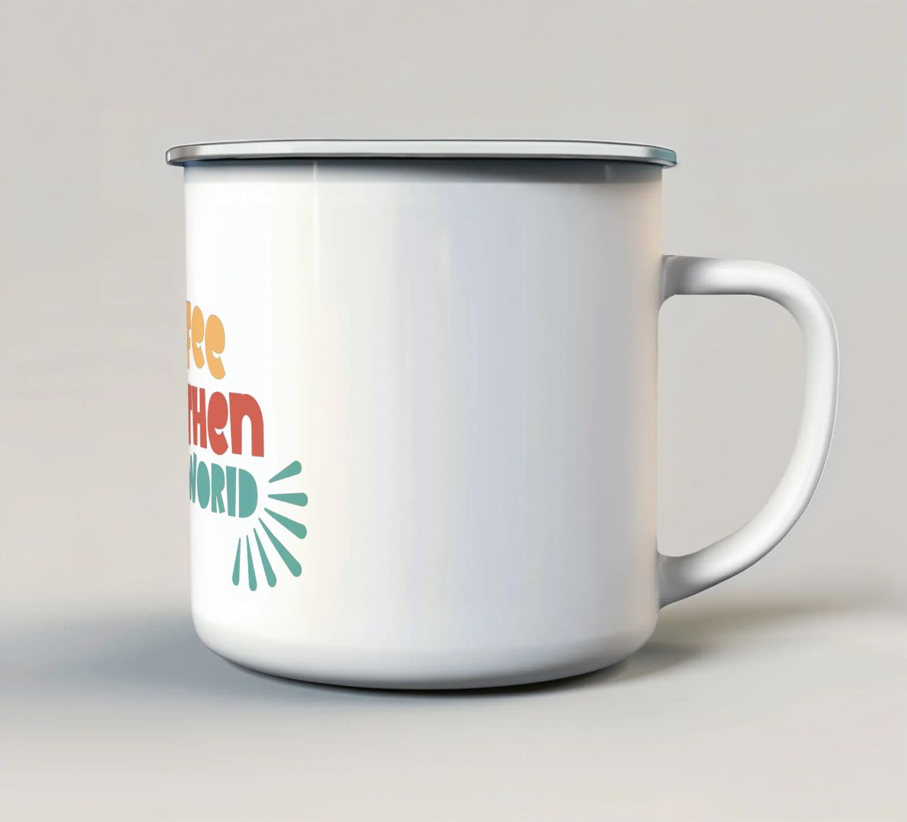 Il caffè e poi il mondo tazza in smalto da Gunawan Rb