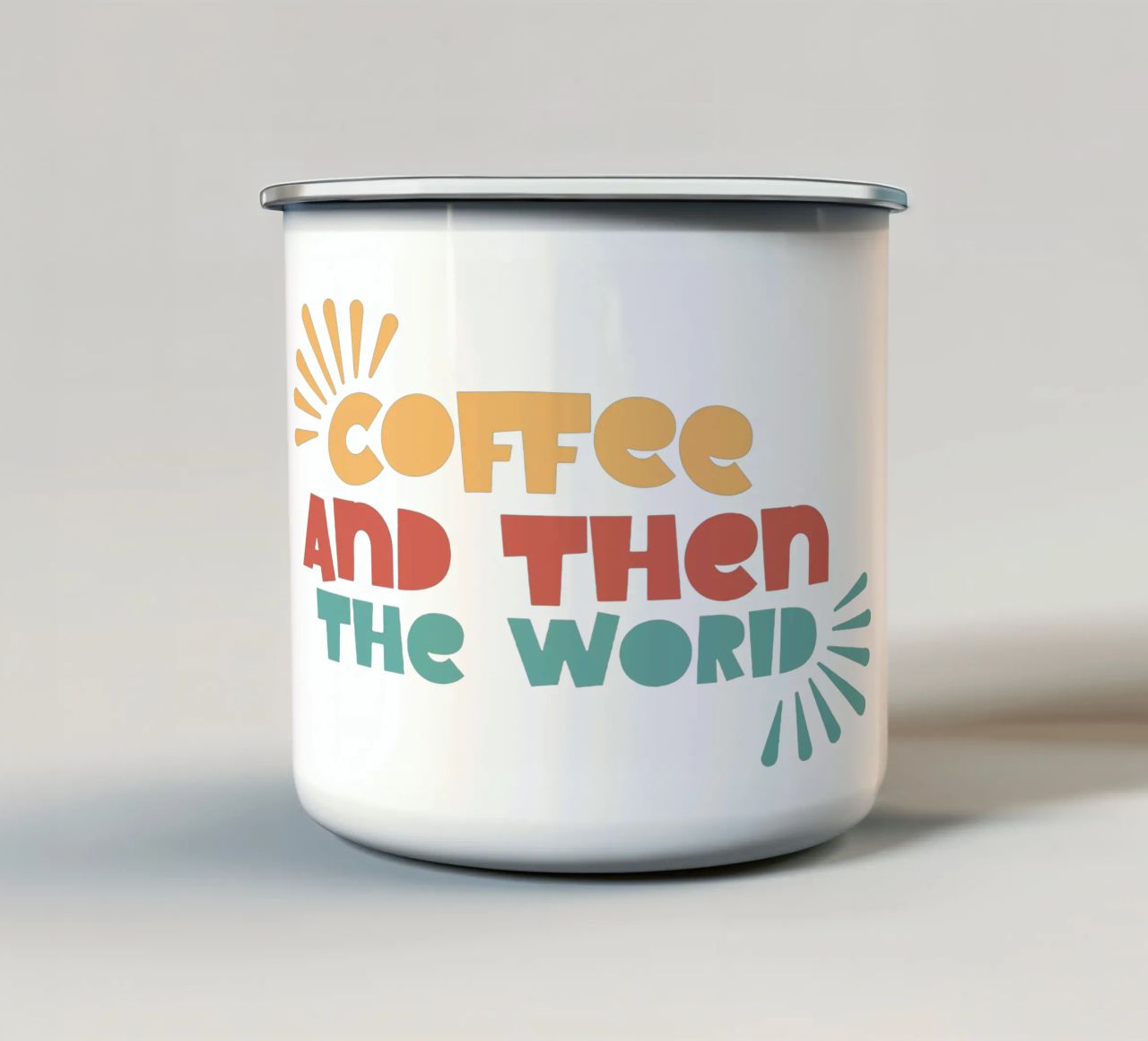 Il caffè e poi il mondo tazza in smalto da Gunawan Rb