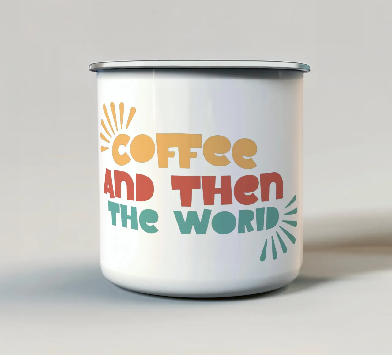 Il caffè e poi il mondo tazza in smalto da Gunawan Rb