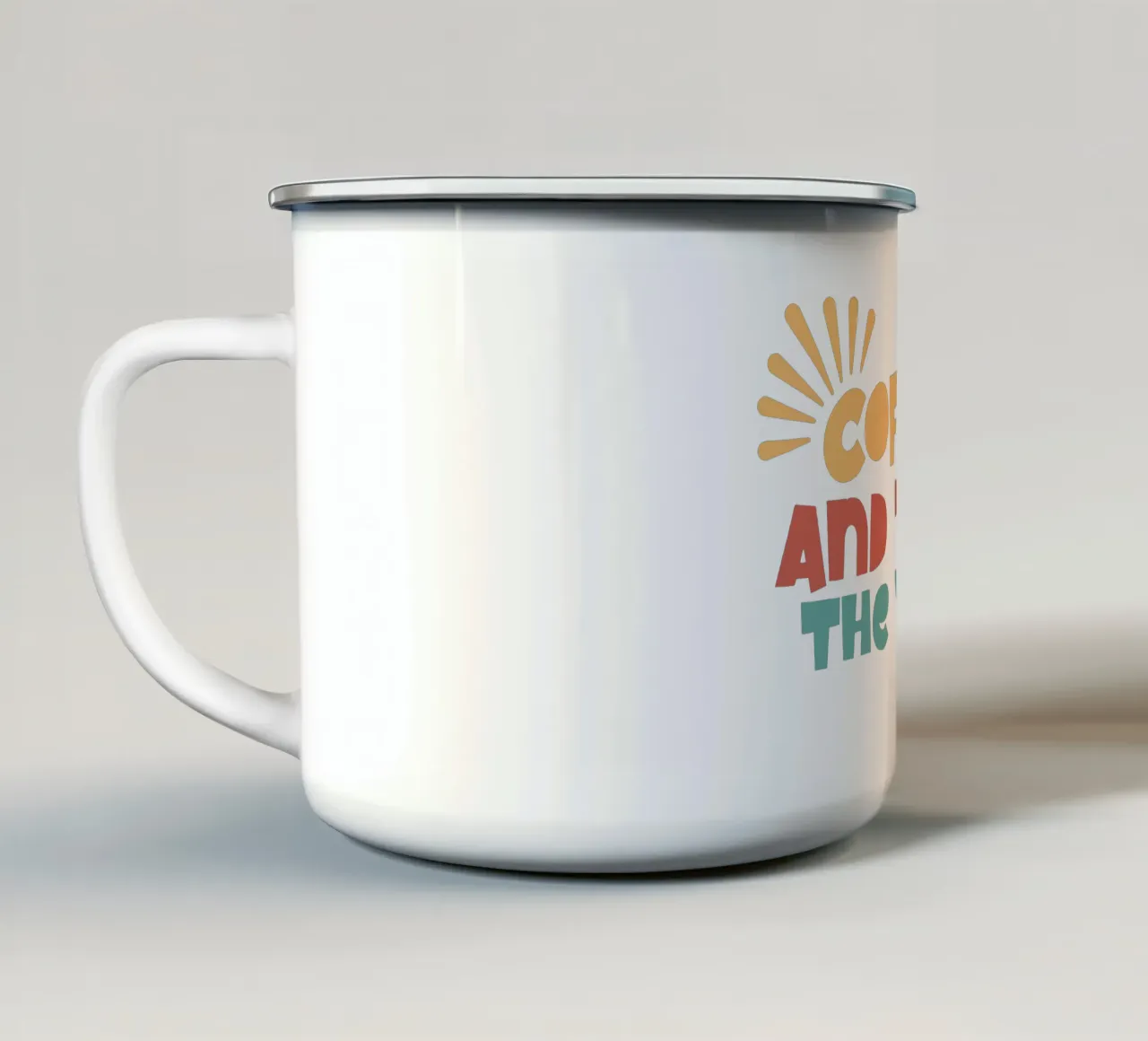 Il caffè e poi il mondo tazza in smalto da Gunawan Rb