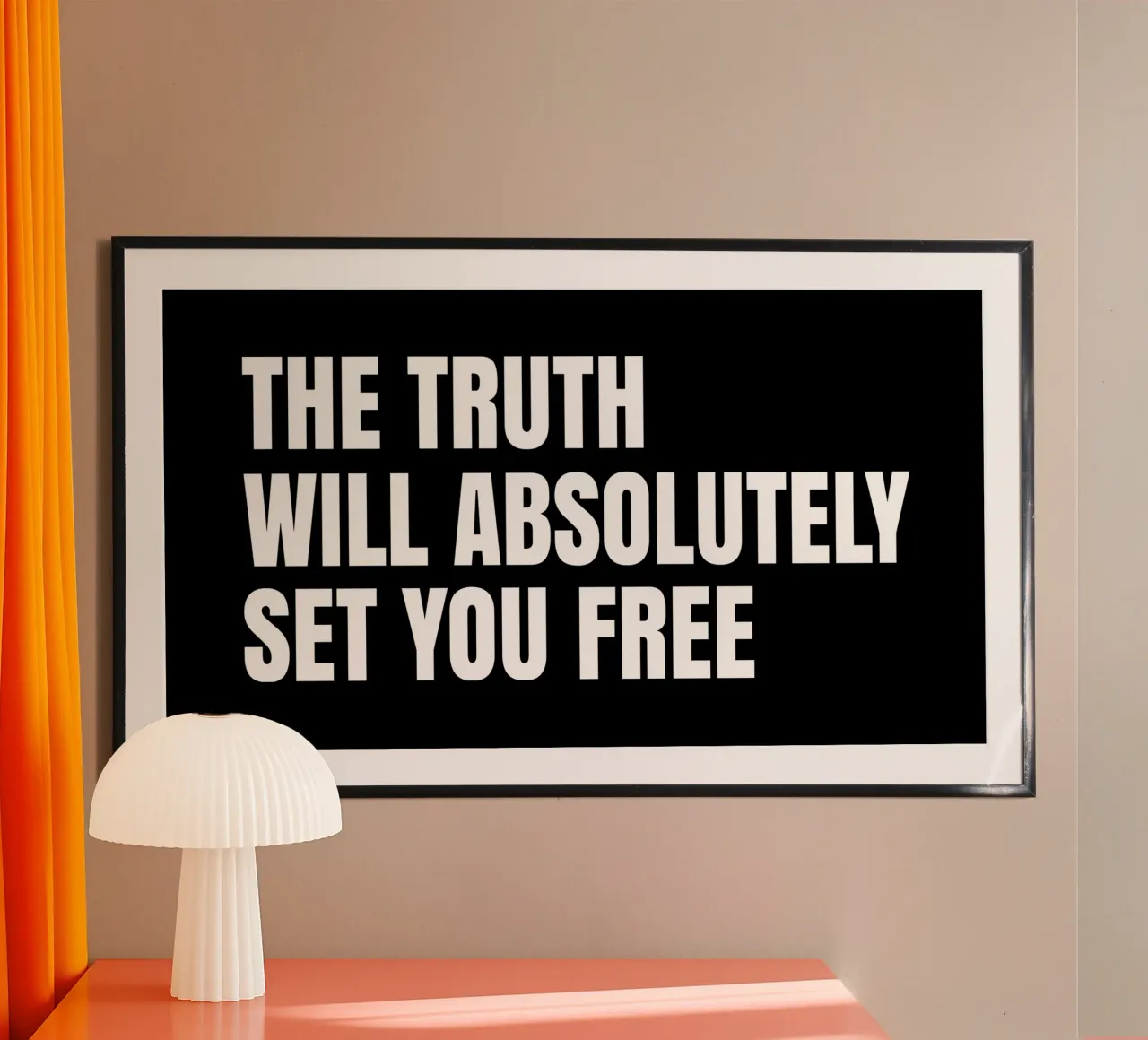 The truth will absolutely set you free poster con telaio in alluminio da happieeagle