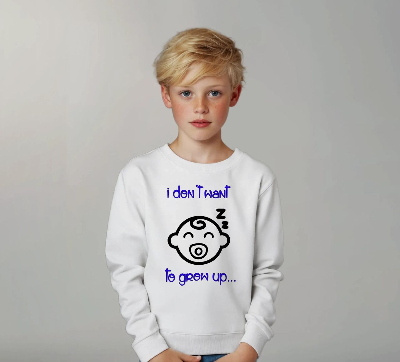 bambino non voglio crescere felpa bambino da ririedis