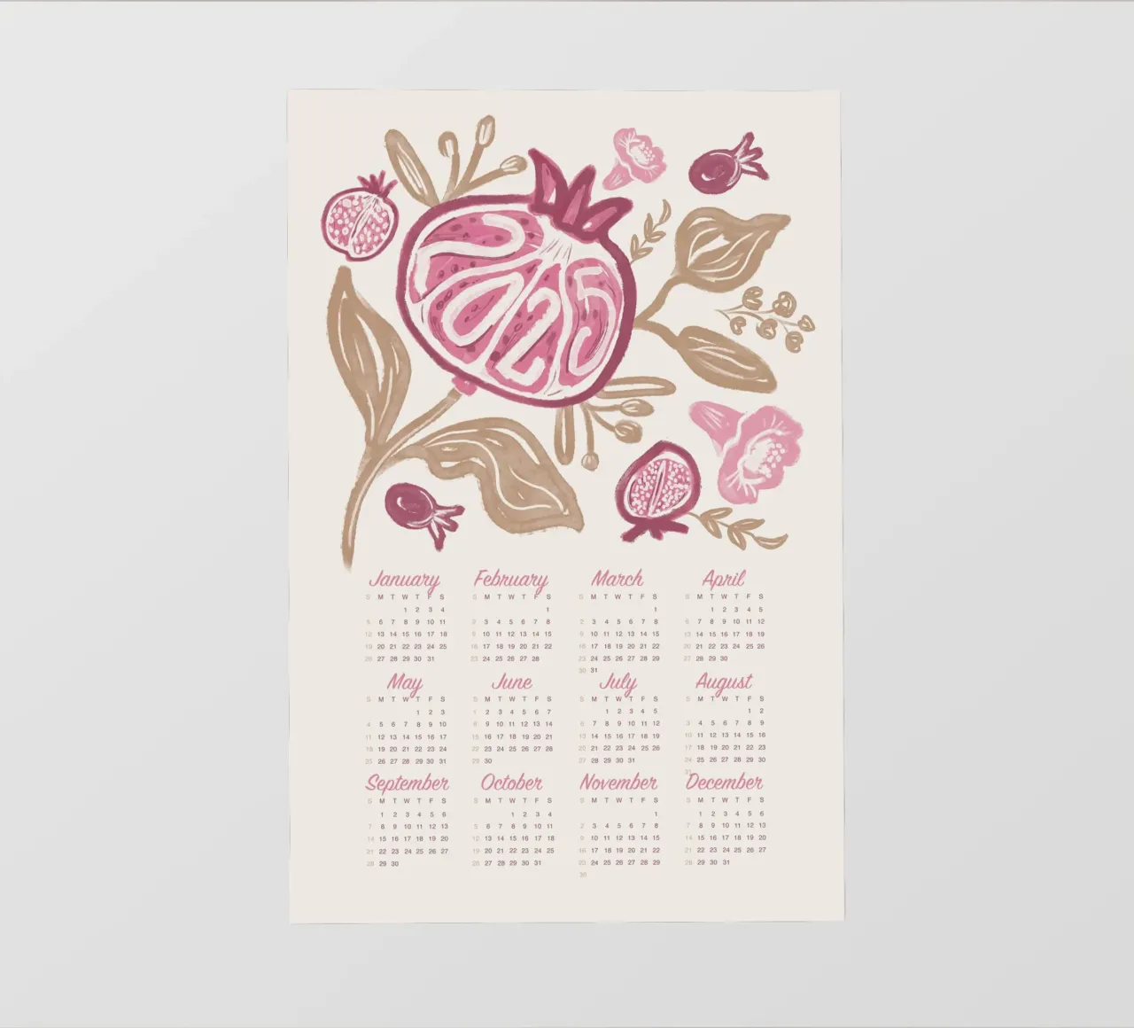 2025 New Year Calendar pellicola backlit da anisillustration