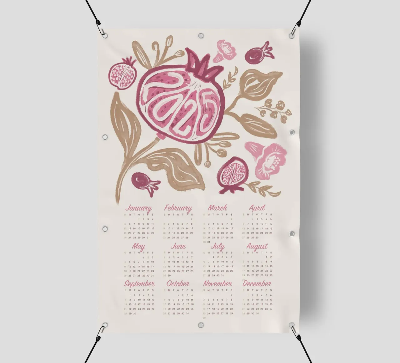 2025 New Year Calendar telo in pvc da anisillustration