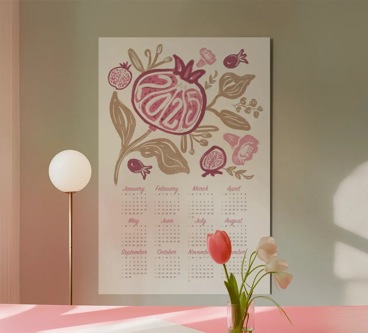 2025 New Year Calendar alluminio dibond da anisillustration