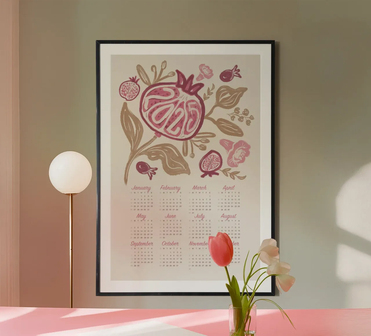 2025 New Year Calendar poster da anisillustration