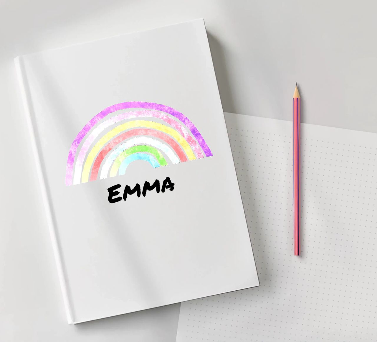 Rainbow with Name notebook by Magnific