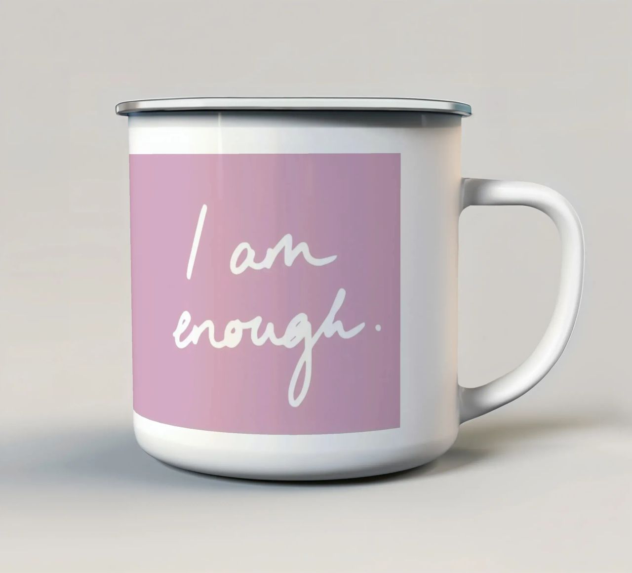 I am enough 1 tazza in smalto da Studio Memb