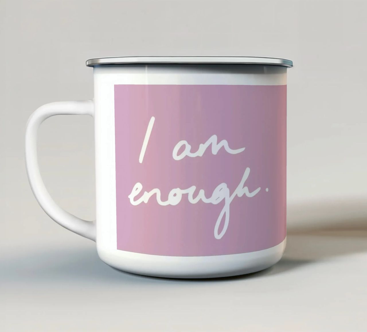 I am enough 1 tazza in smalto da Studio Memb