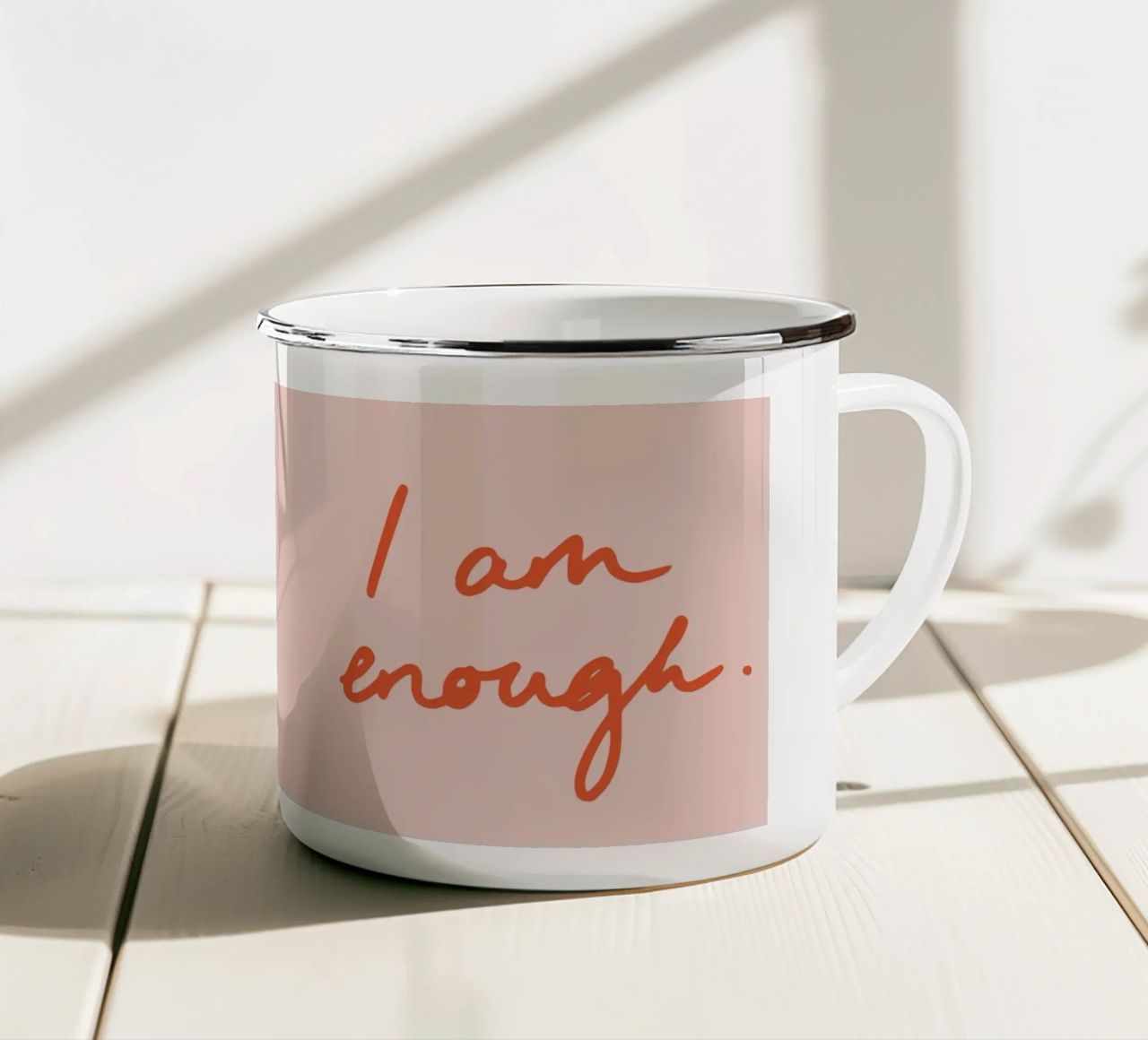 I am enough 2 tazza in smalto da Studio Memb