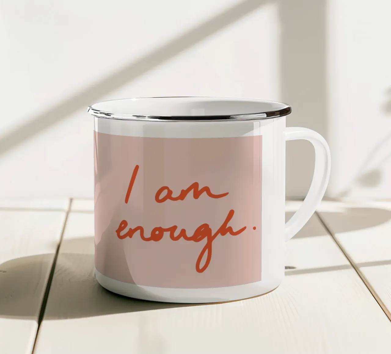 I am enough 2 tazza in smalto da Studio Memb