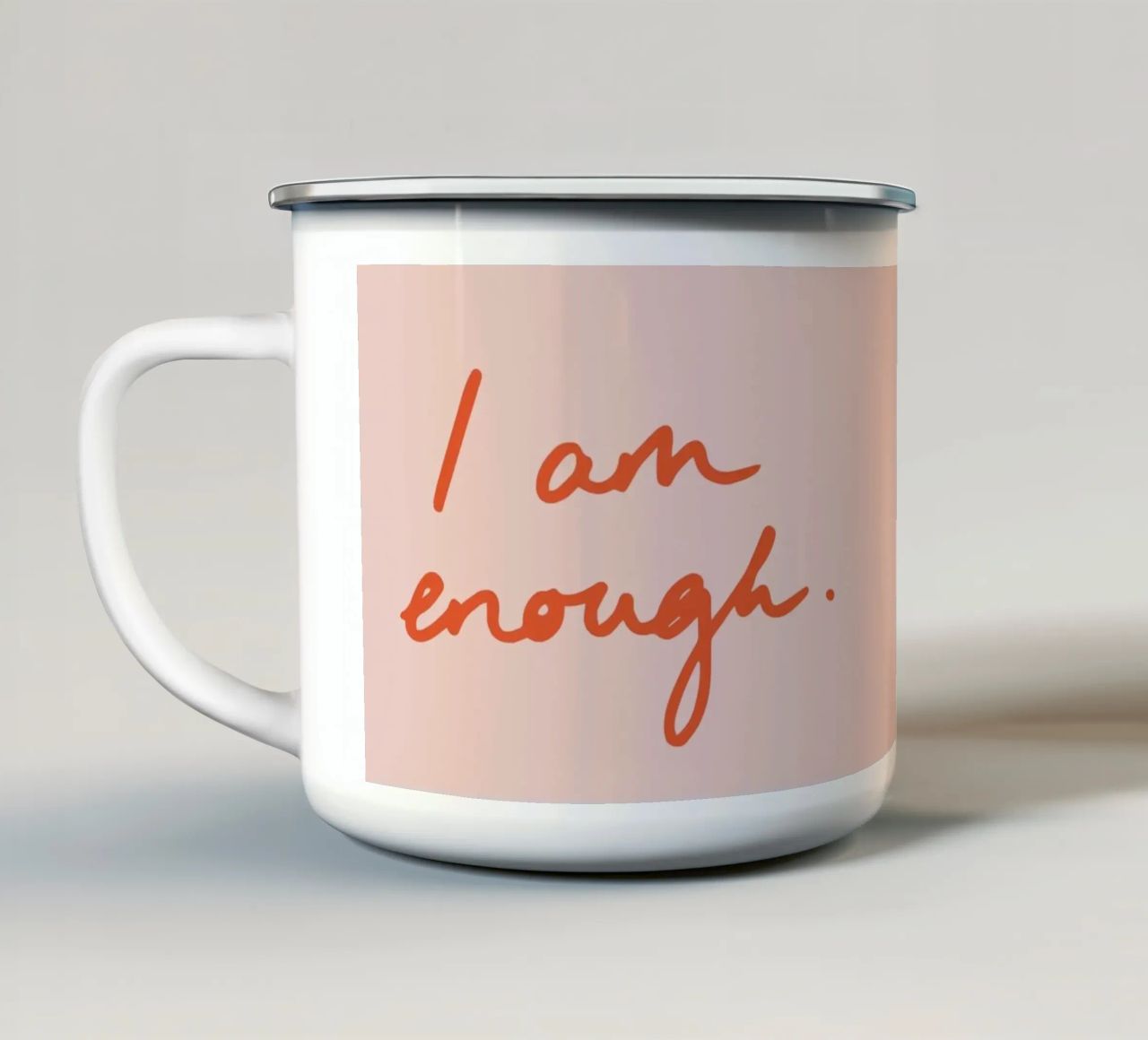 I am enough 2 tazza in smalto da Studio Memb