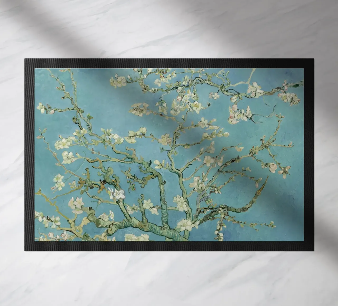 Vincent van Gogh - Zweige mit Mandelblüte Fußmatte von William Store