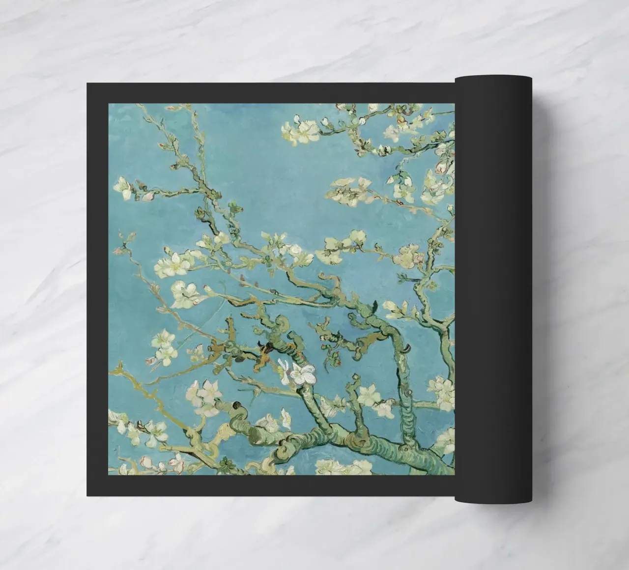Vincent van Gogh - Zweige mit Mandelblüte Fußmatte von William Store