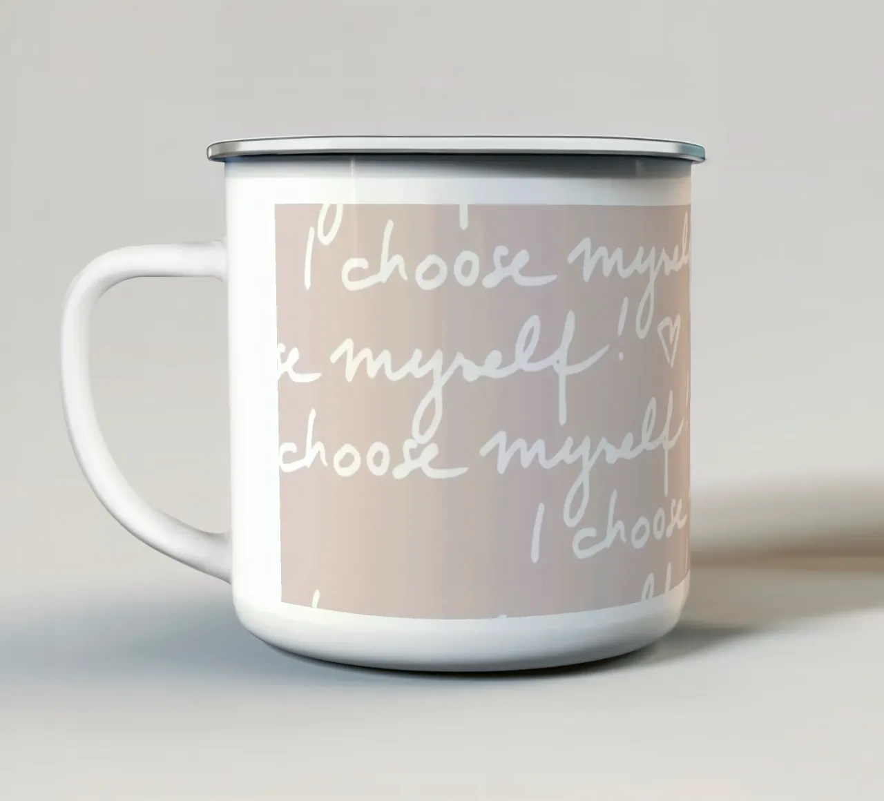 I choose myself 1 tazza in smalto da Studio Memb