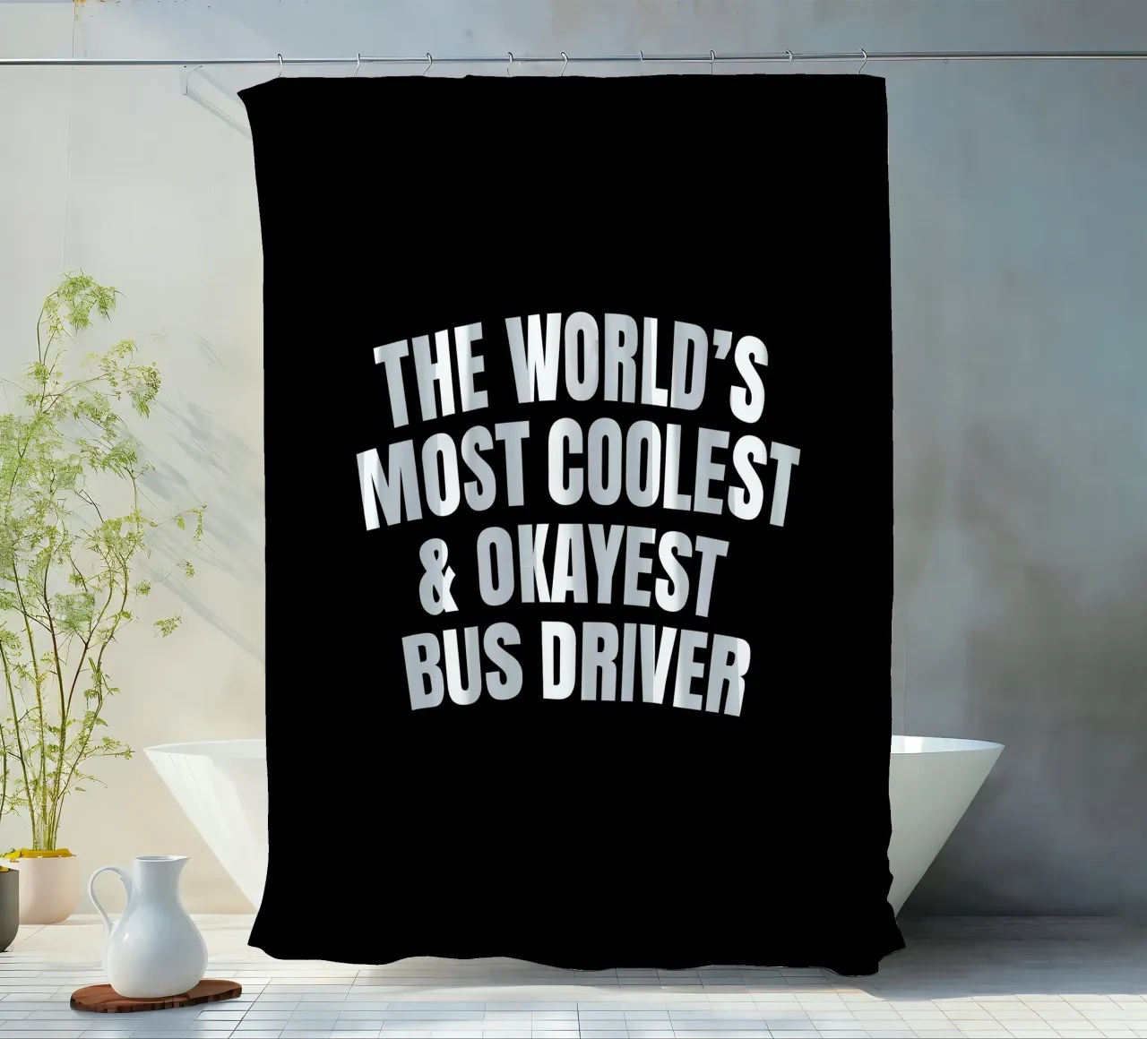World's most coolest and okayest bus driver cortina de baño de happieeagle