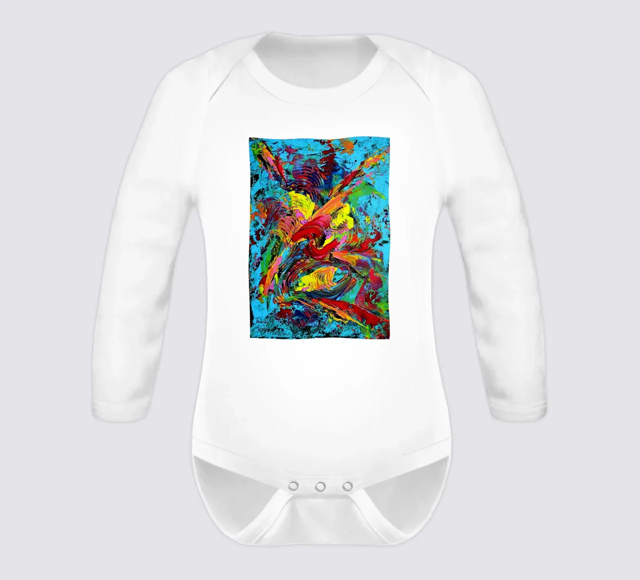 IDEAL GIFT 80 long-sleeve baby romper by Thierry Vobmann Abstract painting