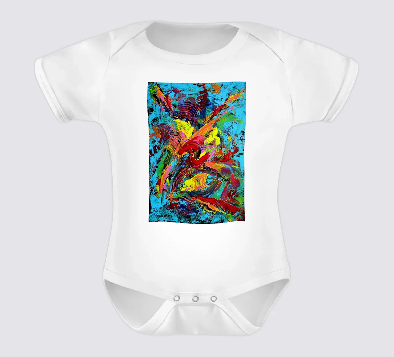 IDEAL GIFT 80 babyrompertje korte mouwen van Thierry Vobmann Abstract painting