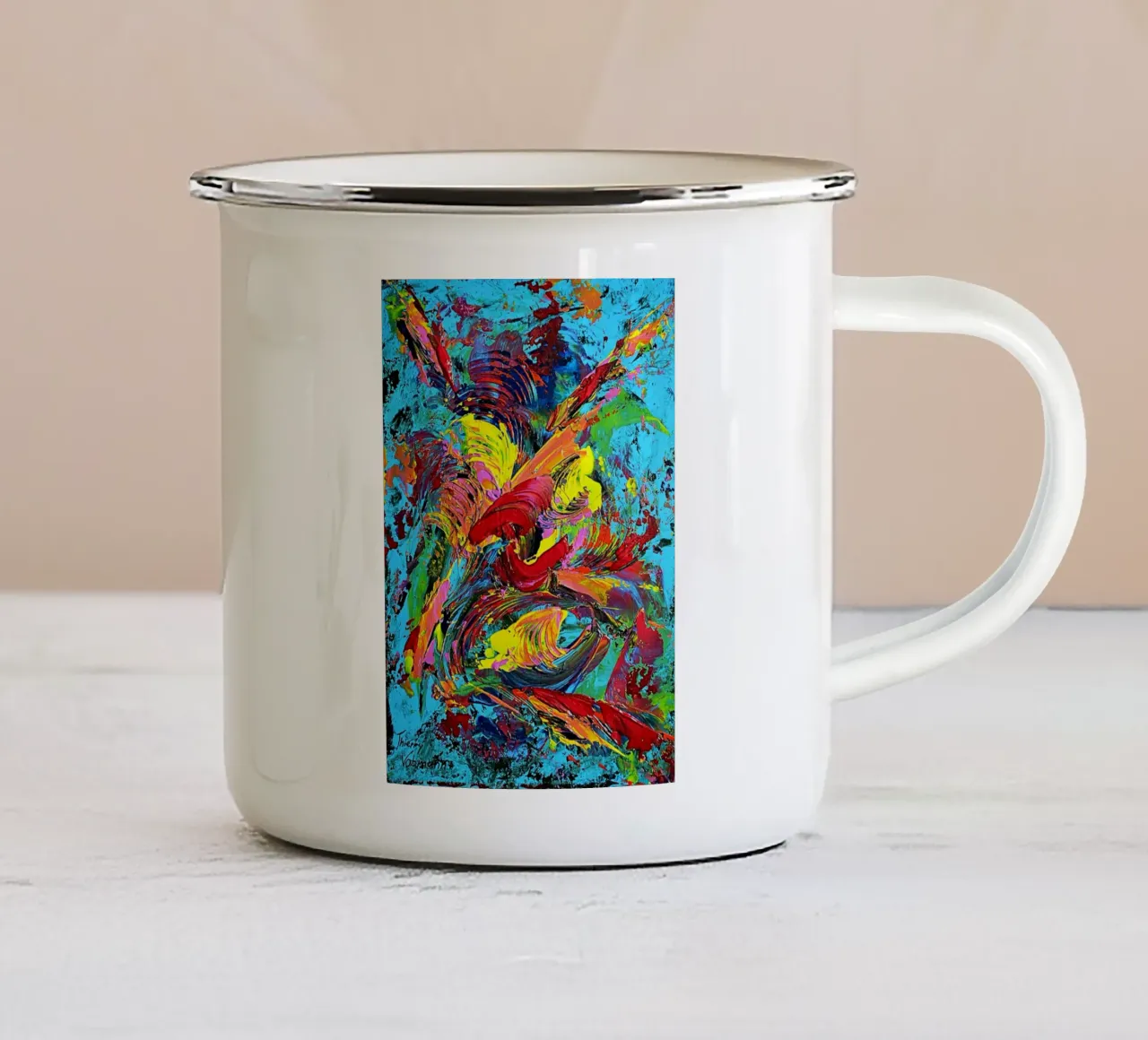 IDEAL GIFT 80 tazza in smalto da Thierry Vobmann Abstract painting