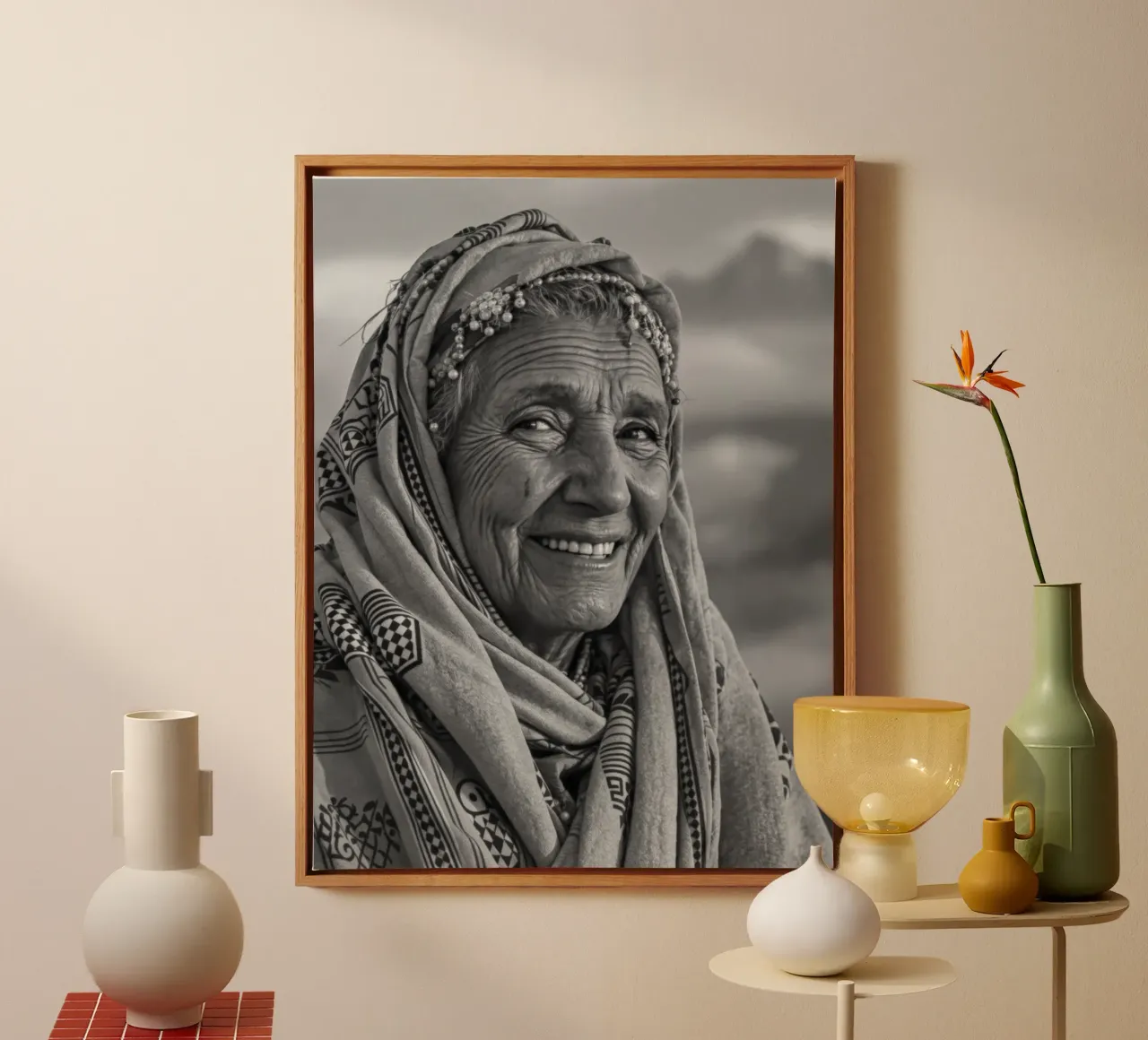 Imane - Ritratto di una donna amazigh tela con Cornice a cassetta da Amazigh