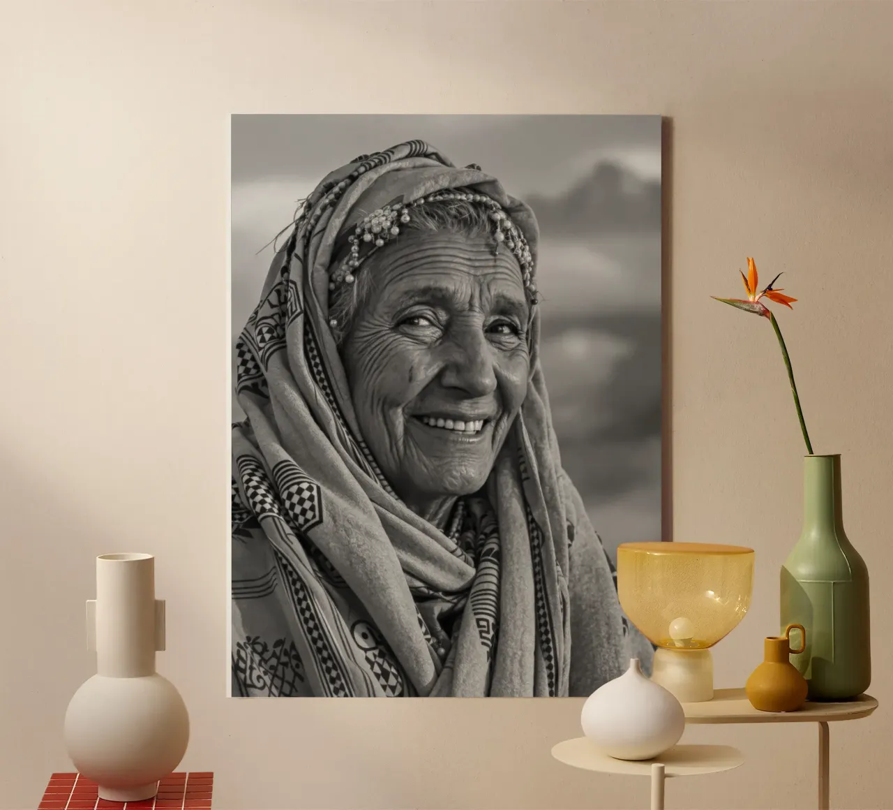 Imane - Ritratto di una donna amazigh tela con Cornice a cassetta da Amazigh