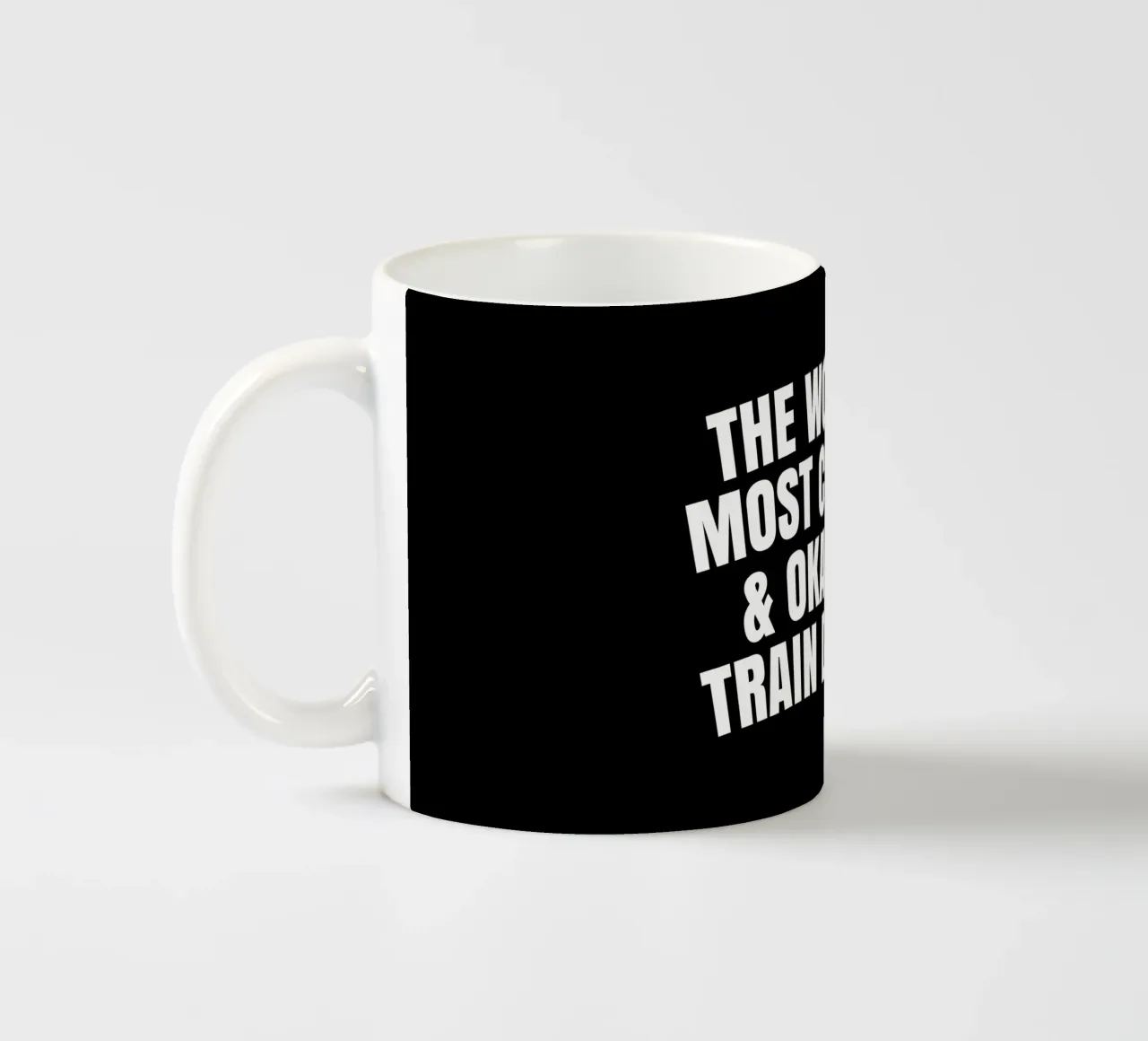 World's most coolest and okayest train driver Keramik Tasse von happieeagle