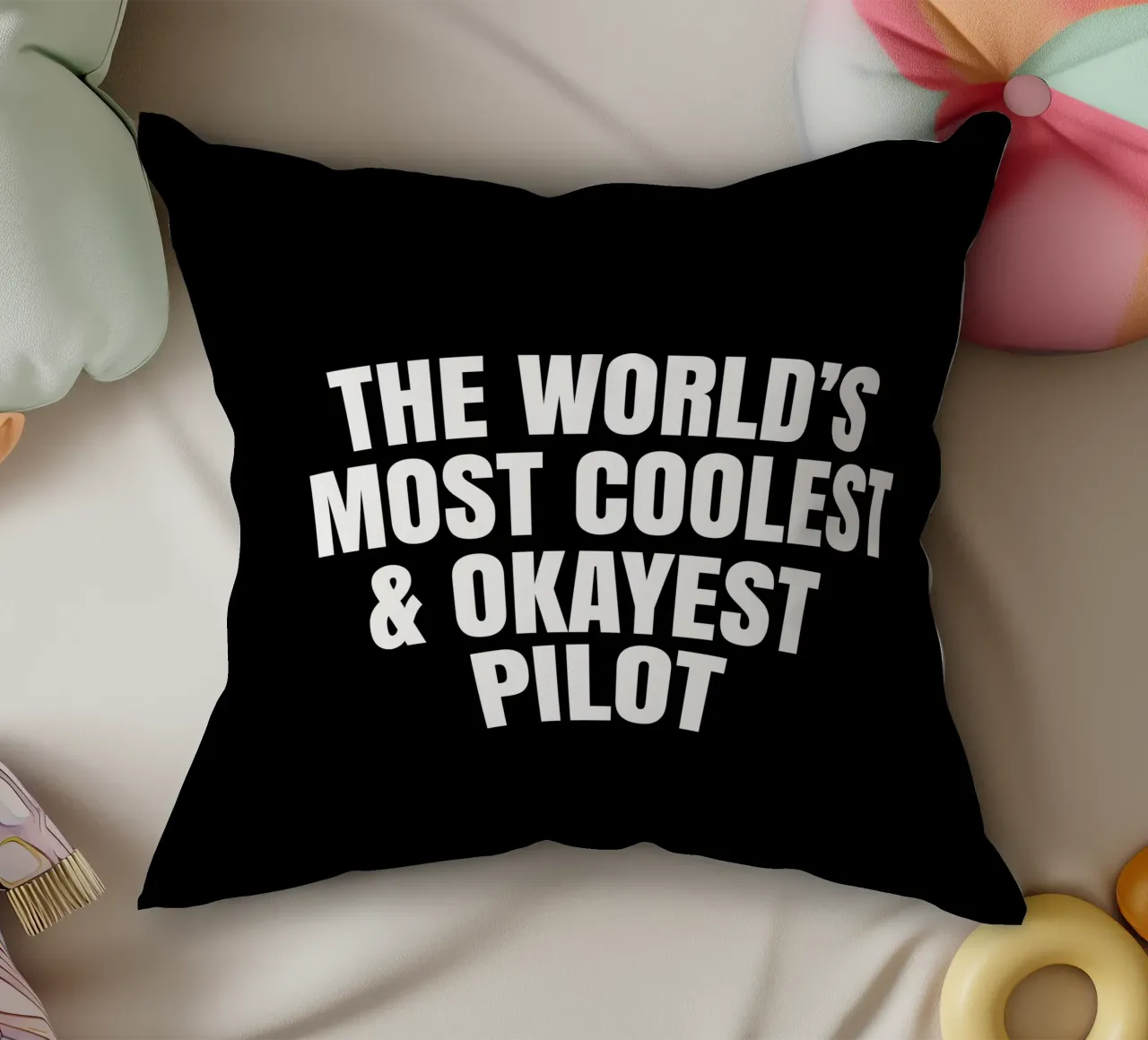 World's most coolest and okayest pilot decorative cushion by happieeagle