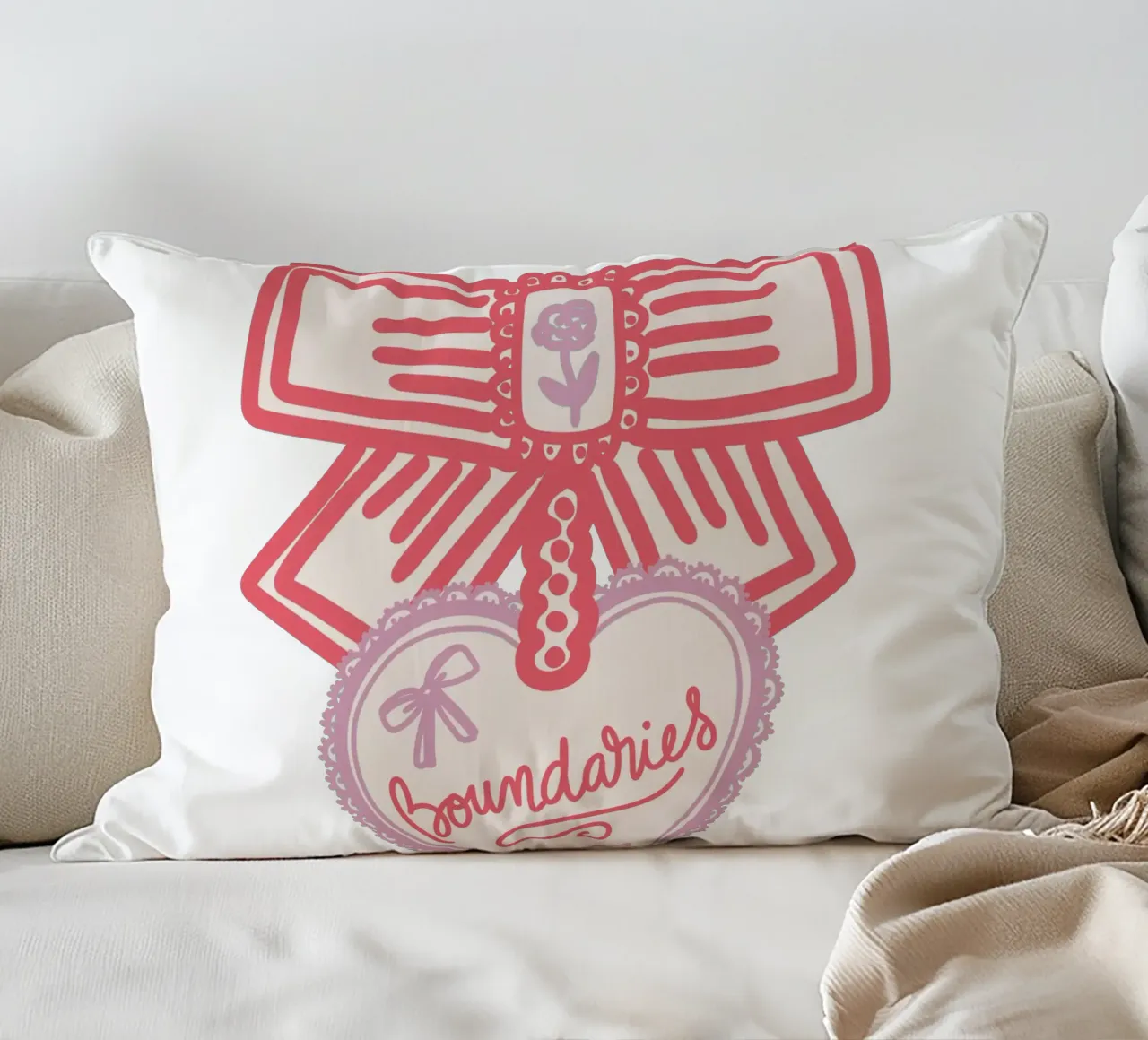 Boundaries Valentines Heart cuscino da Magnific