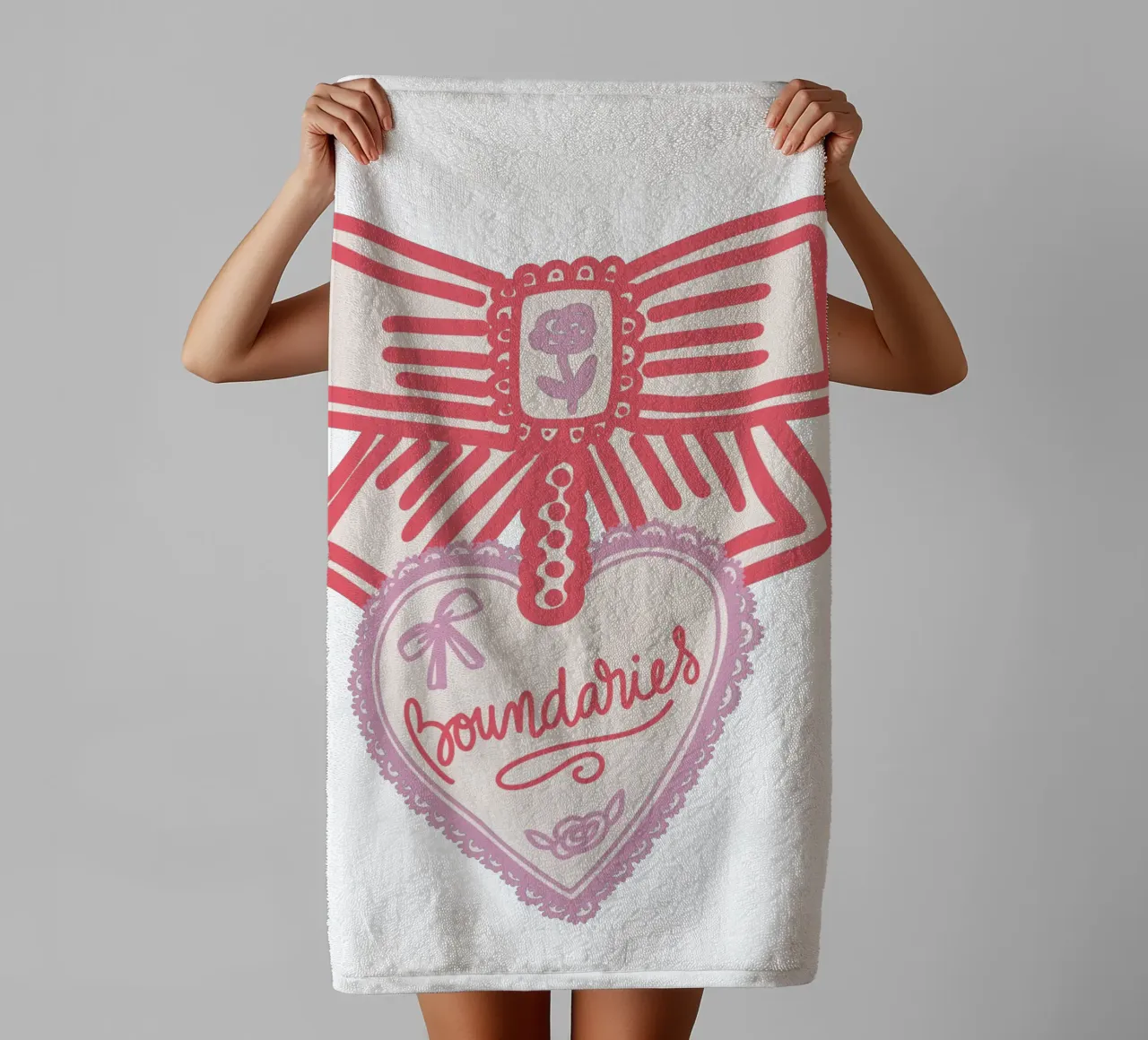 Boundaries Valentines Heart asciugamano da bagno da Magnific