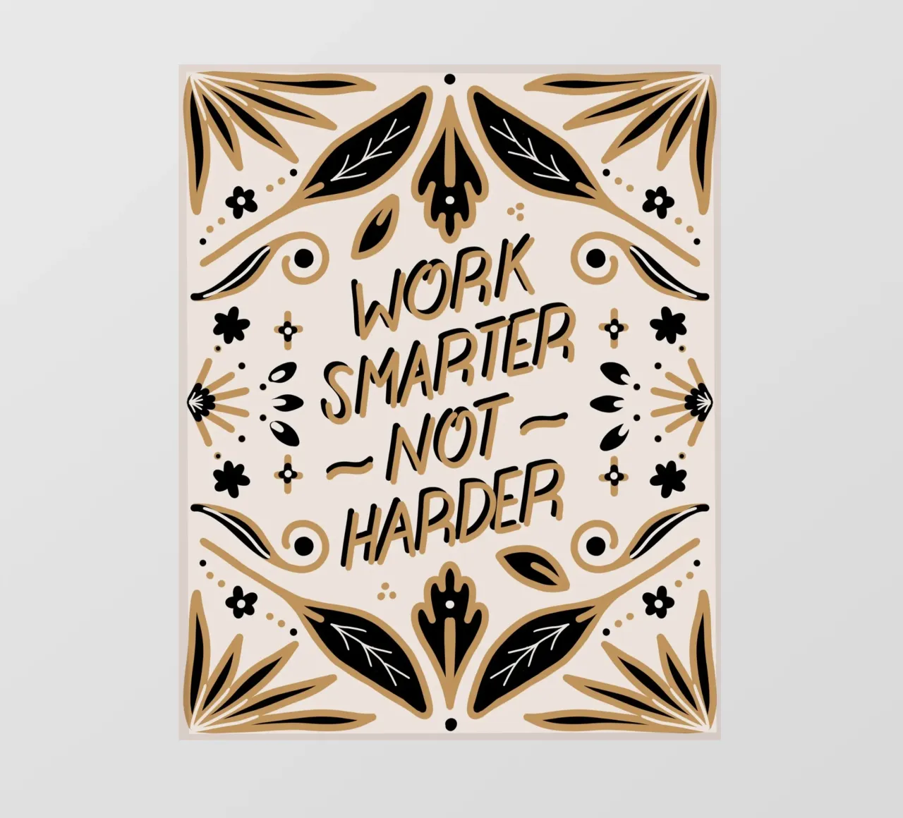 Work Smarter Not Harder telo in pvc da anisillustration