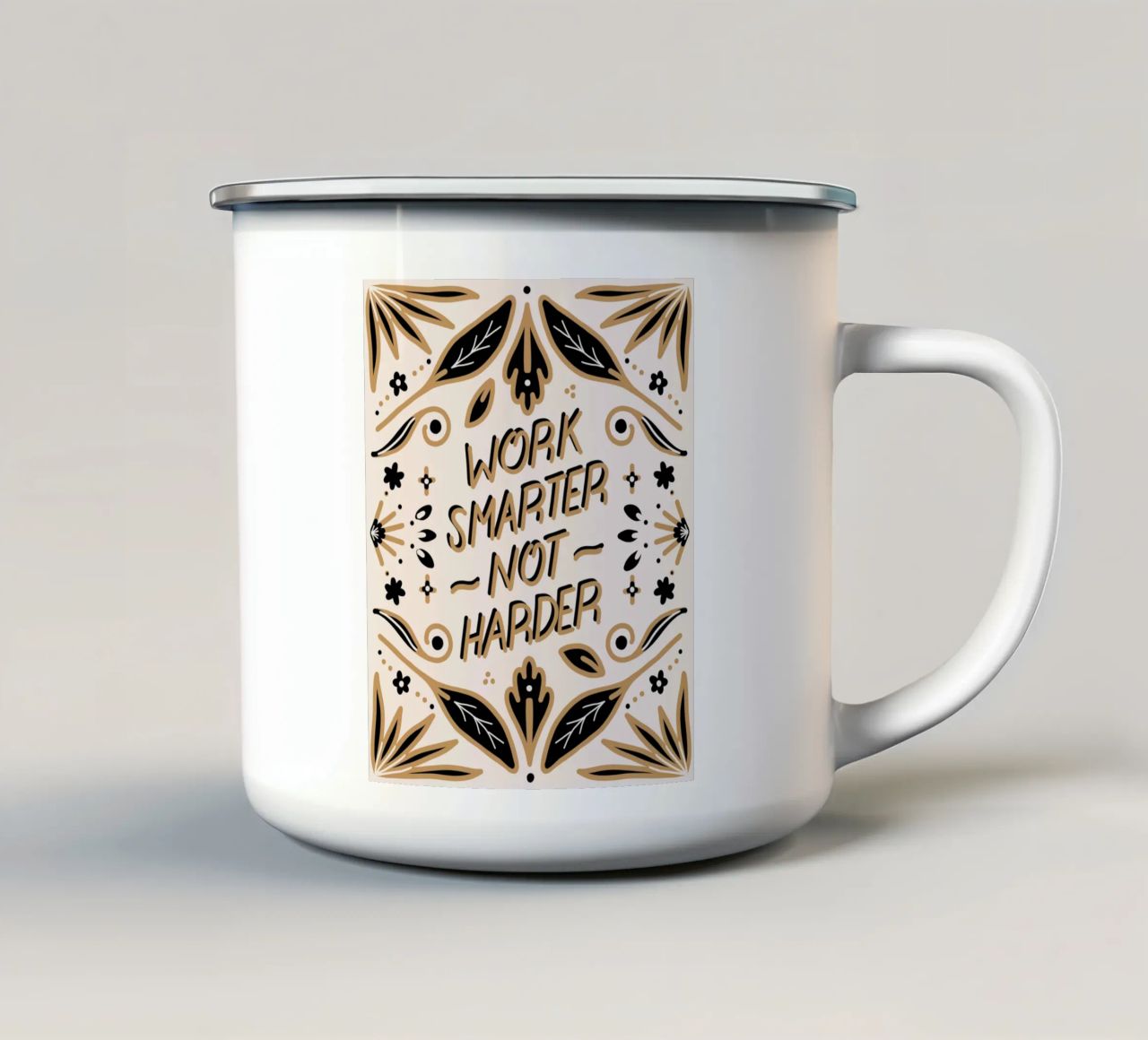 Work Smarter Not Harder Emaille Tasse von anisillustration
