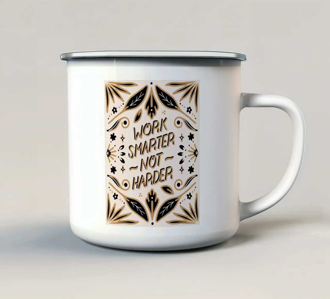 Work Smarter Not Harder Emaille Tasse von anisillustration