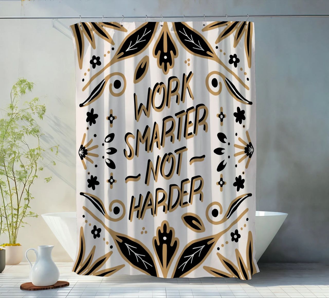 Work Smarter Not Harder Duschvorhang von anisillustration