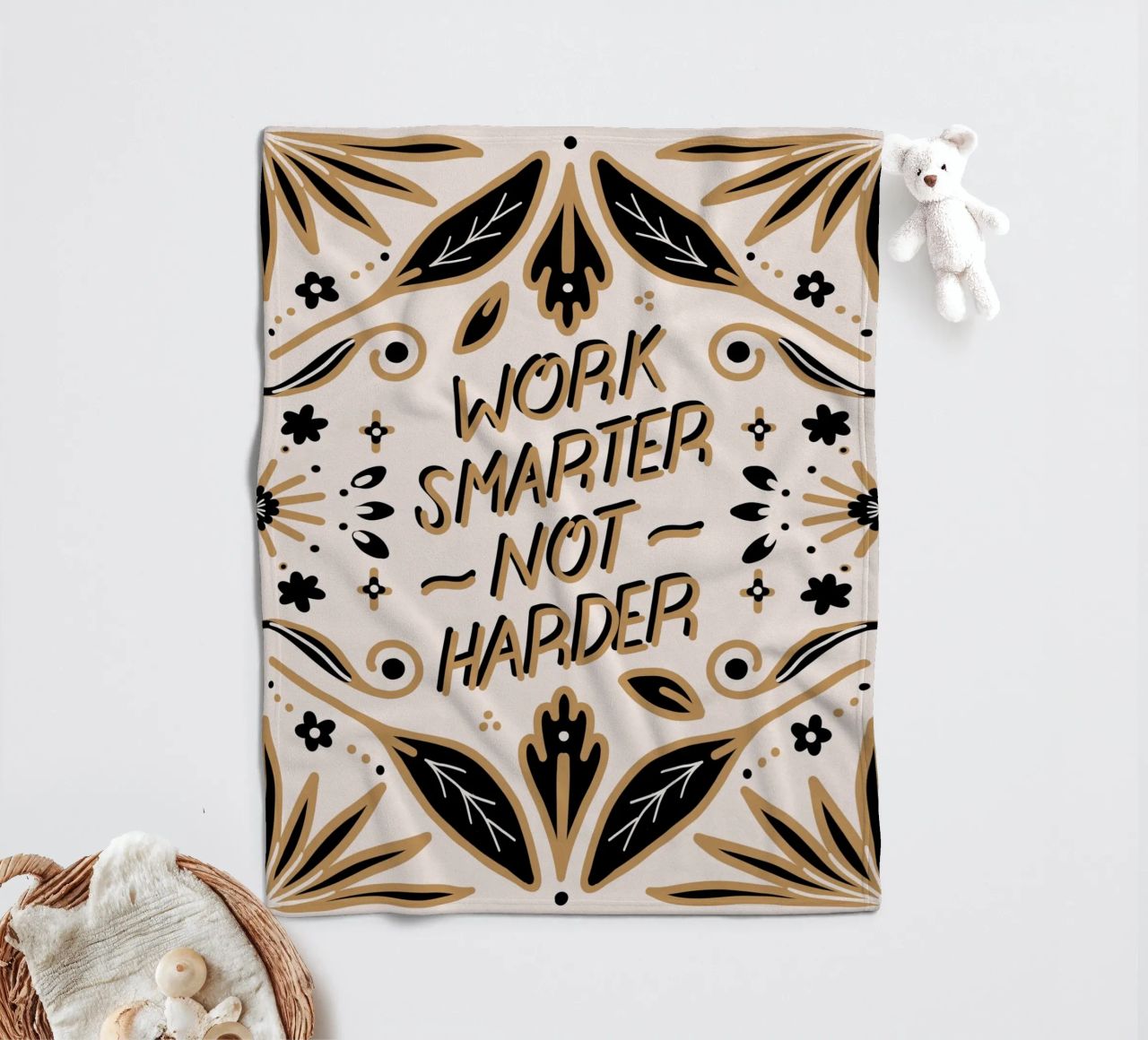 Work Smarter Not Harder Fleecedecke von anisillustration
