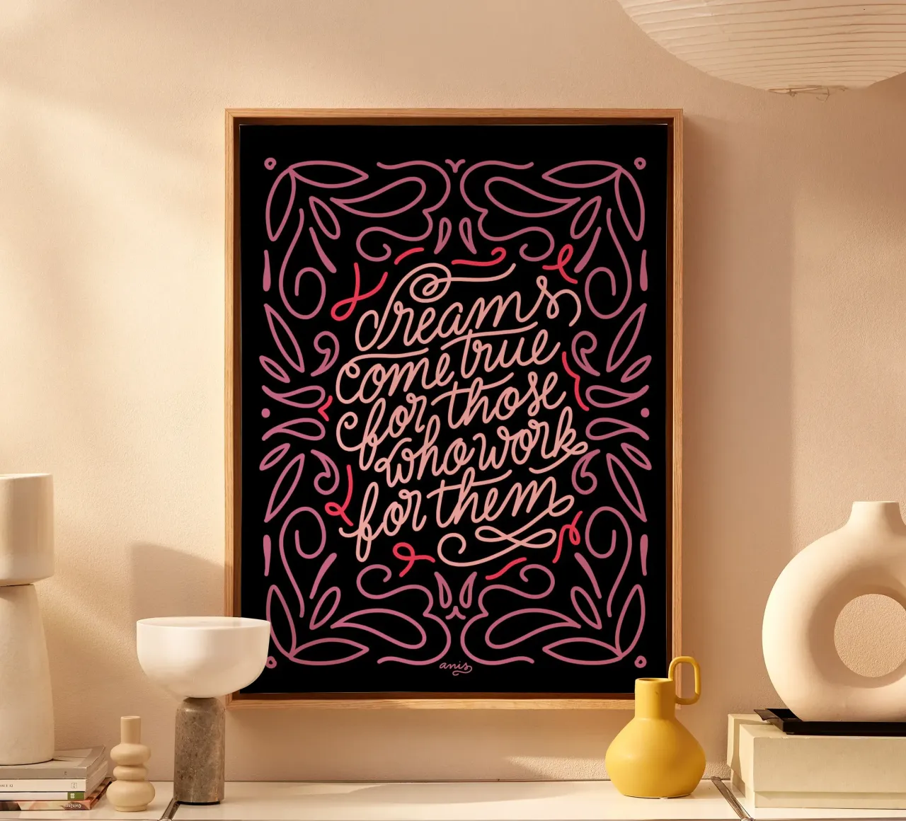 Dreams Come True tela con Cornice a cassetta da anisillustration