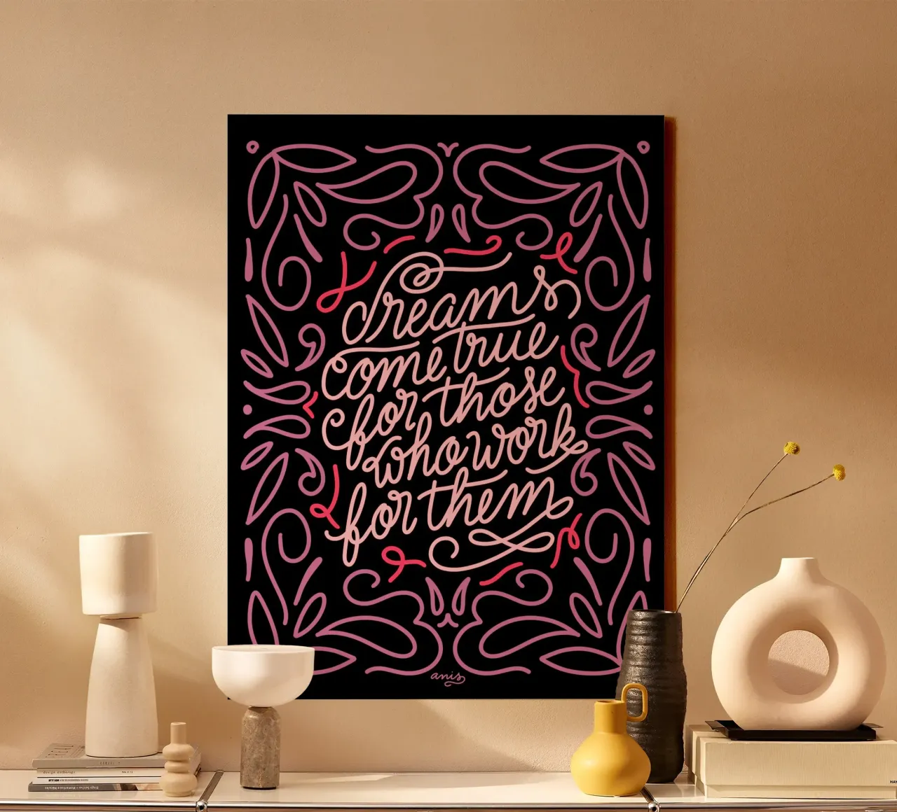 Dreams Come True tela con Cornice a cassetta da anisillustration