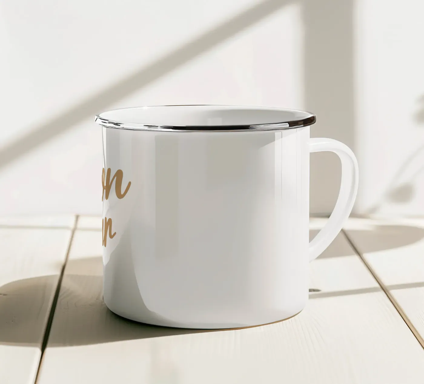 Hello enamel mug by Gunawan Rb