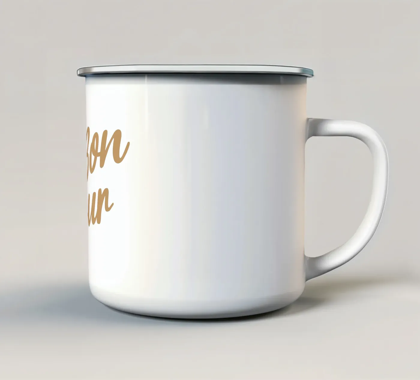 Hello enamel mug by Gunawan Rb