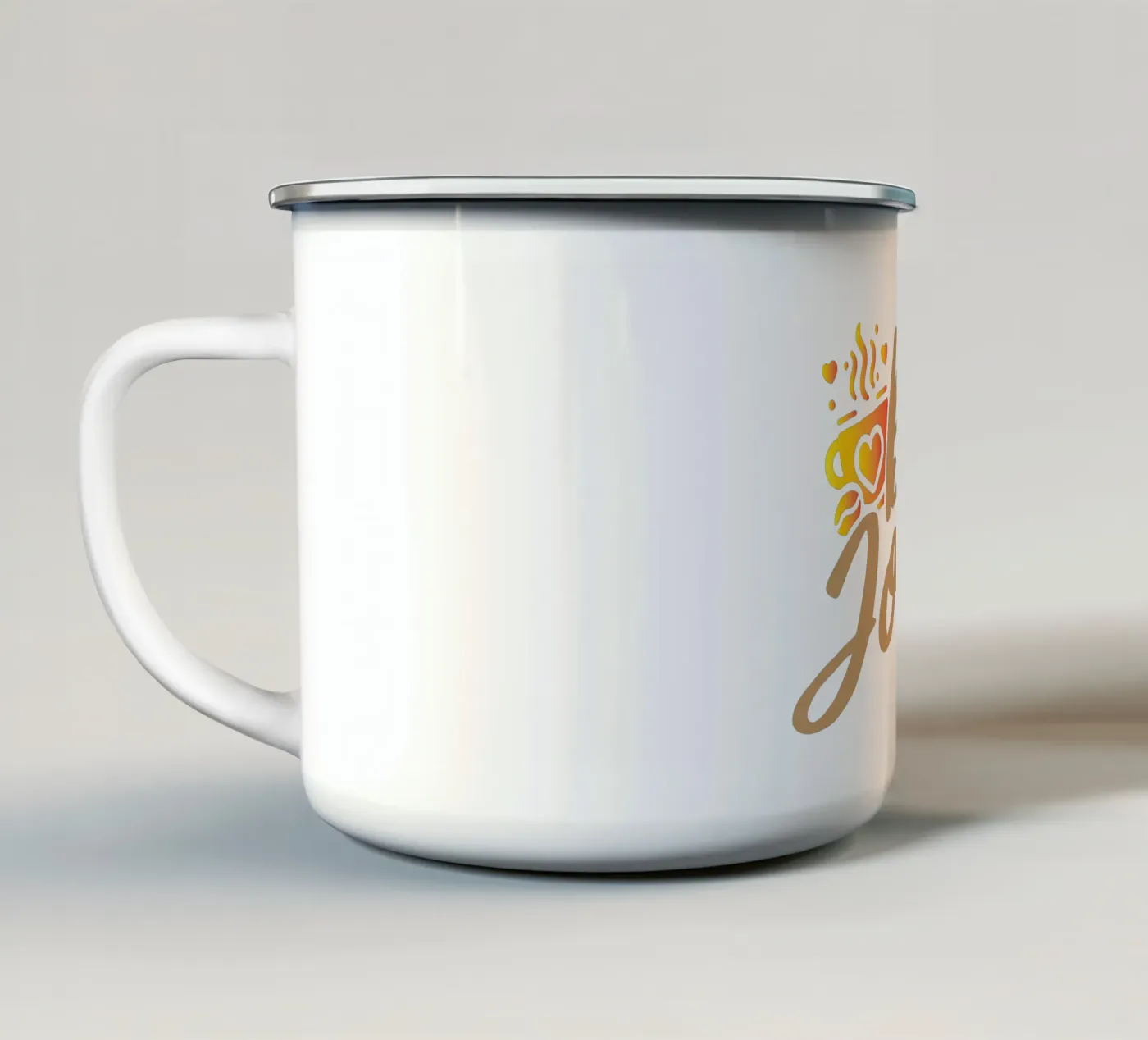 Hello enamel mug by Gunawan Rb