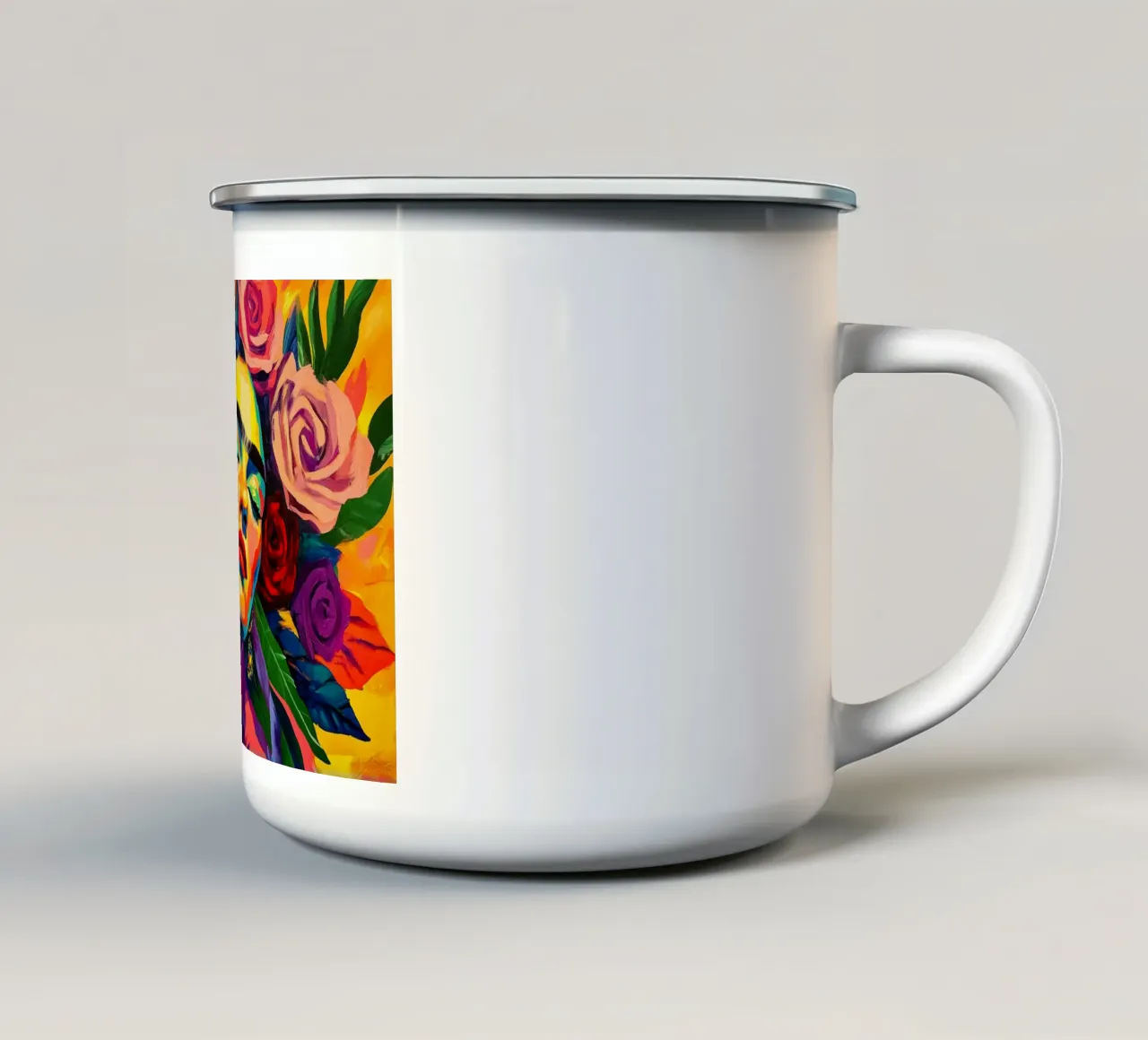 L'abbraccio floreale tazza in smalto da Modern Muse