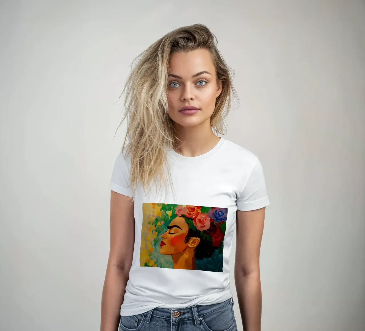 Petals of Resilience women's fitted t-shirt by Modern Muse