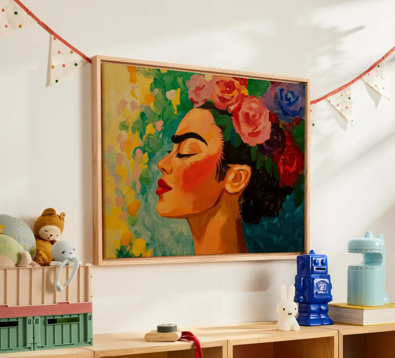 Petals of Resilience canvas with Floater frame by Modern Muse