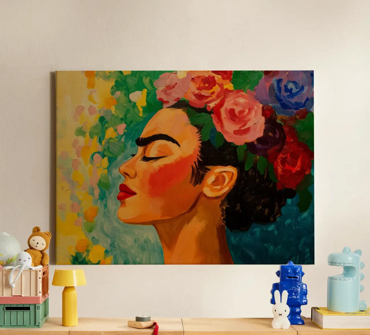 Petals of Resilience canvas with Floater frame by Modern Muse