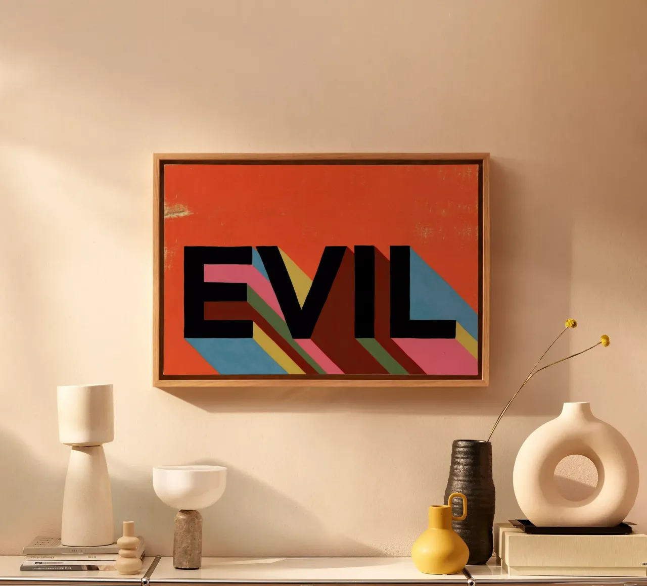 Evil tela con Cornice a cassetta da Famous When Dead