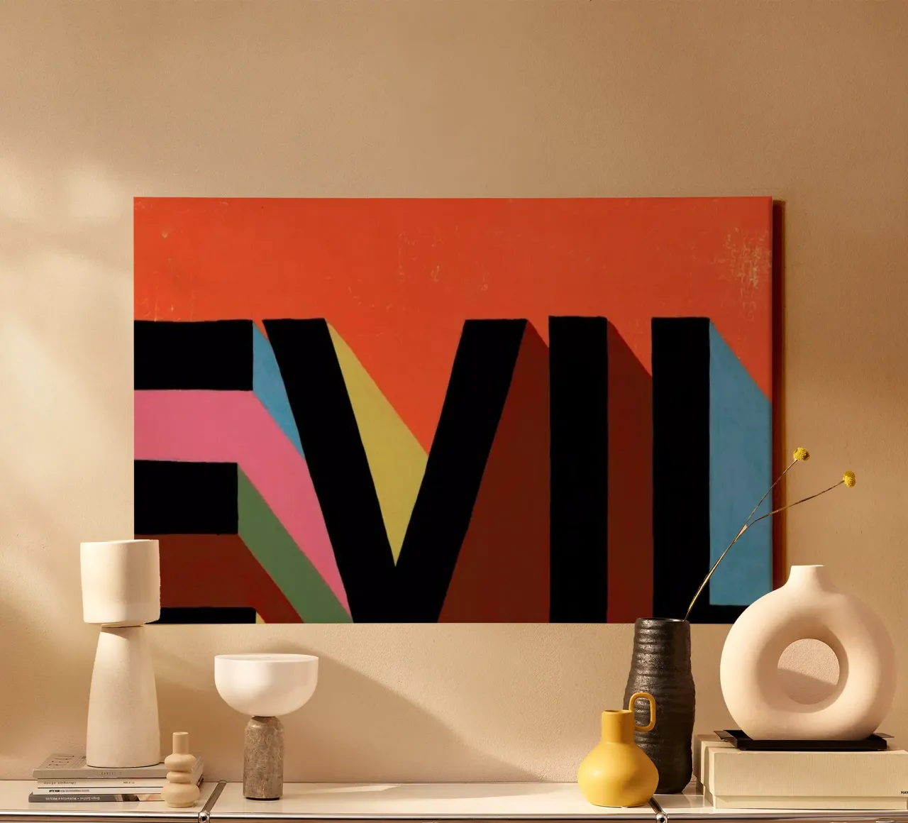 Evil tela con Cornice a cassetta da Famous When Dead