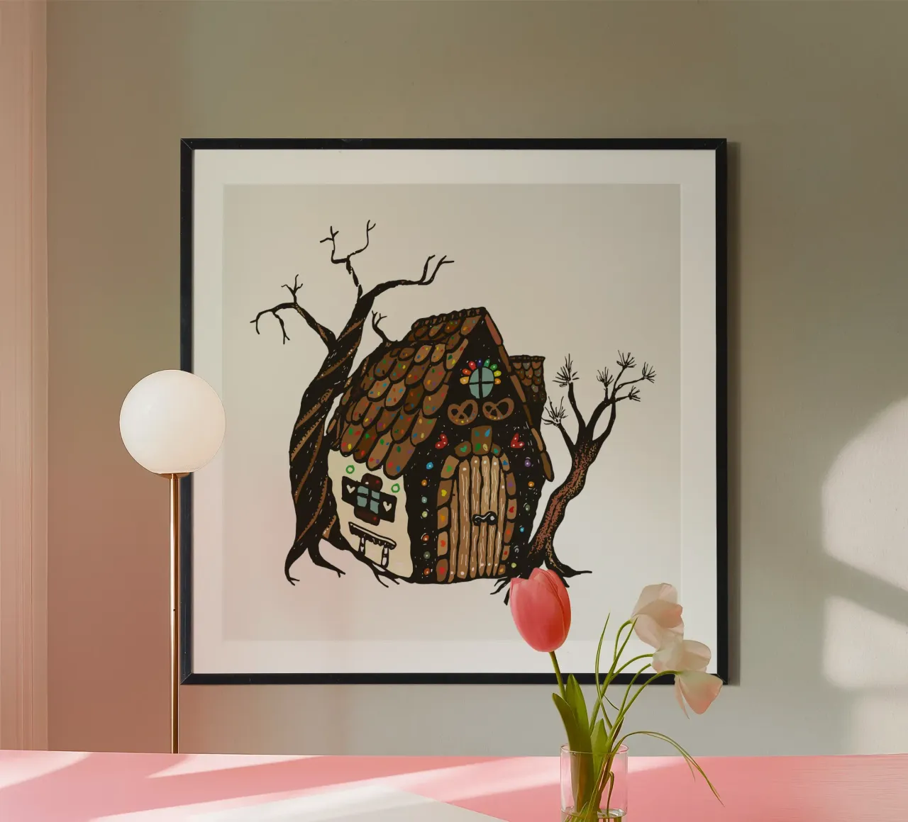 Knusperhaus Hexenhaus Lebkuchen Poster von DYDesign