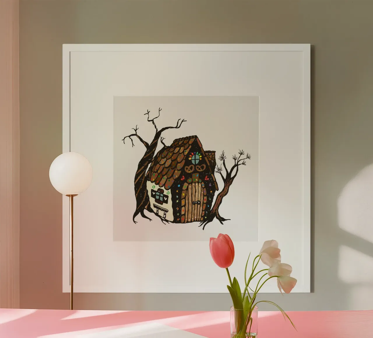 Knusperhaus Hexenhaus Lebkuchen Poster von DYDesign