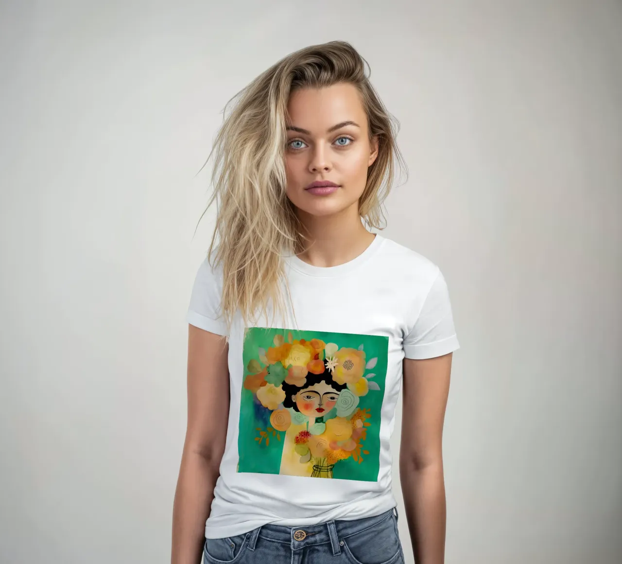 Whispers of the Blossom women's fitted t-shirt by Modern Muse